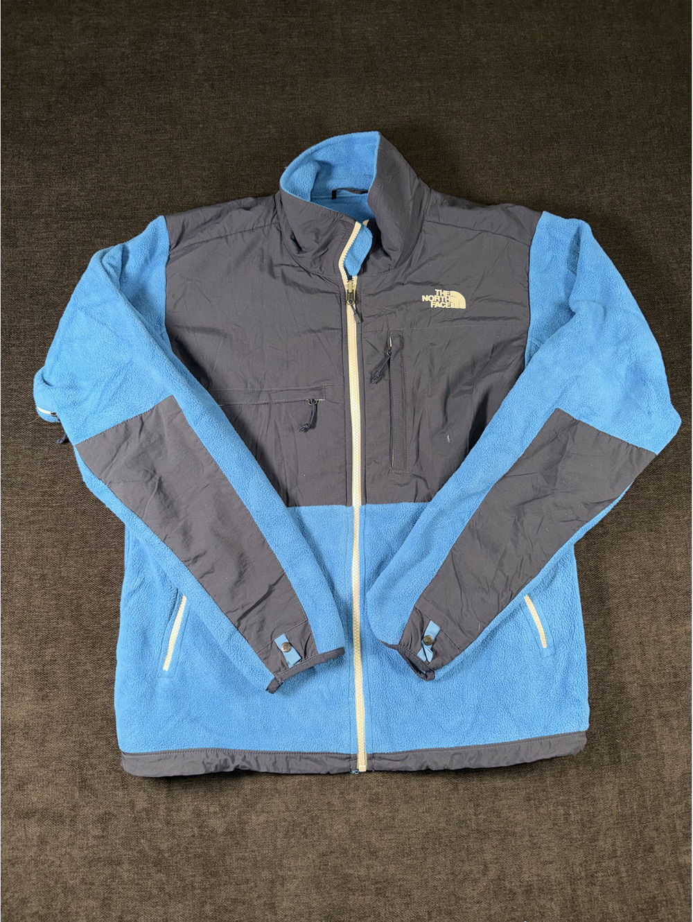 The North Face Men's Medium Blue and Gray Fleece Jacket